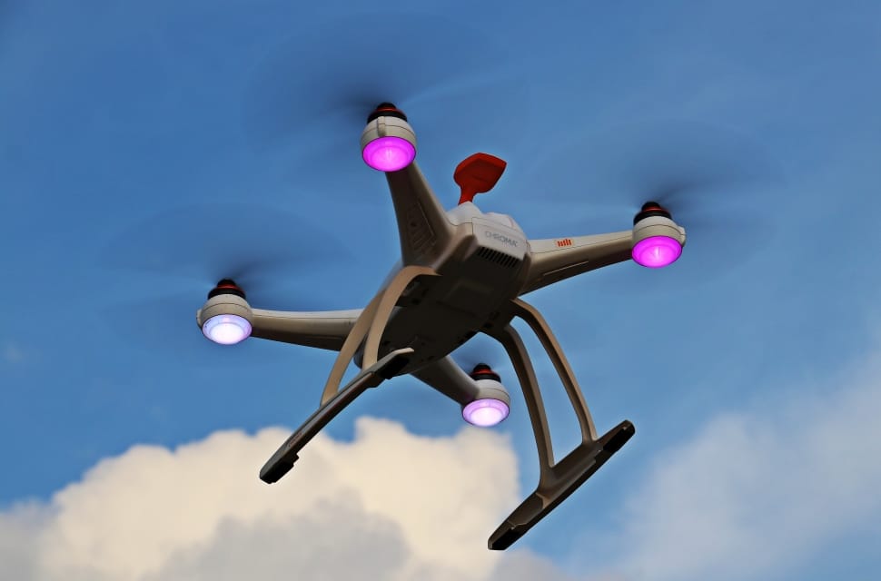 white quadcopter preview