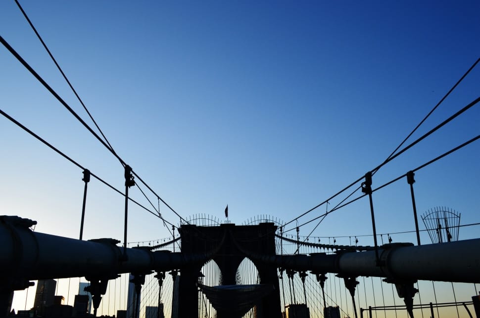 silhouette of bridge photo preview