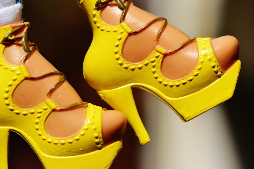 women's yellow close toe stiletos preview