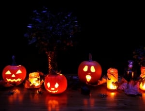 Fall, Decoration, Dark, Glowing, Glow, halloween, night thumbnail