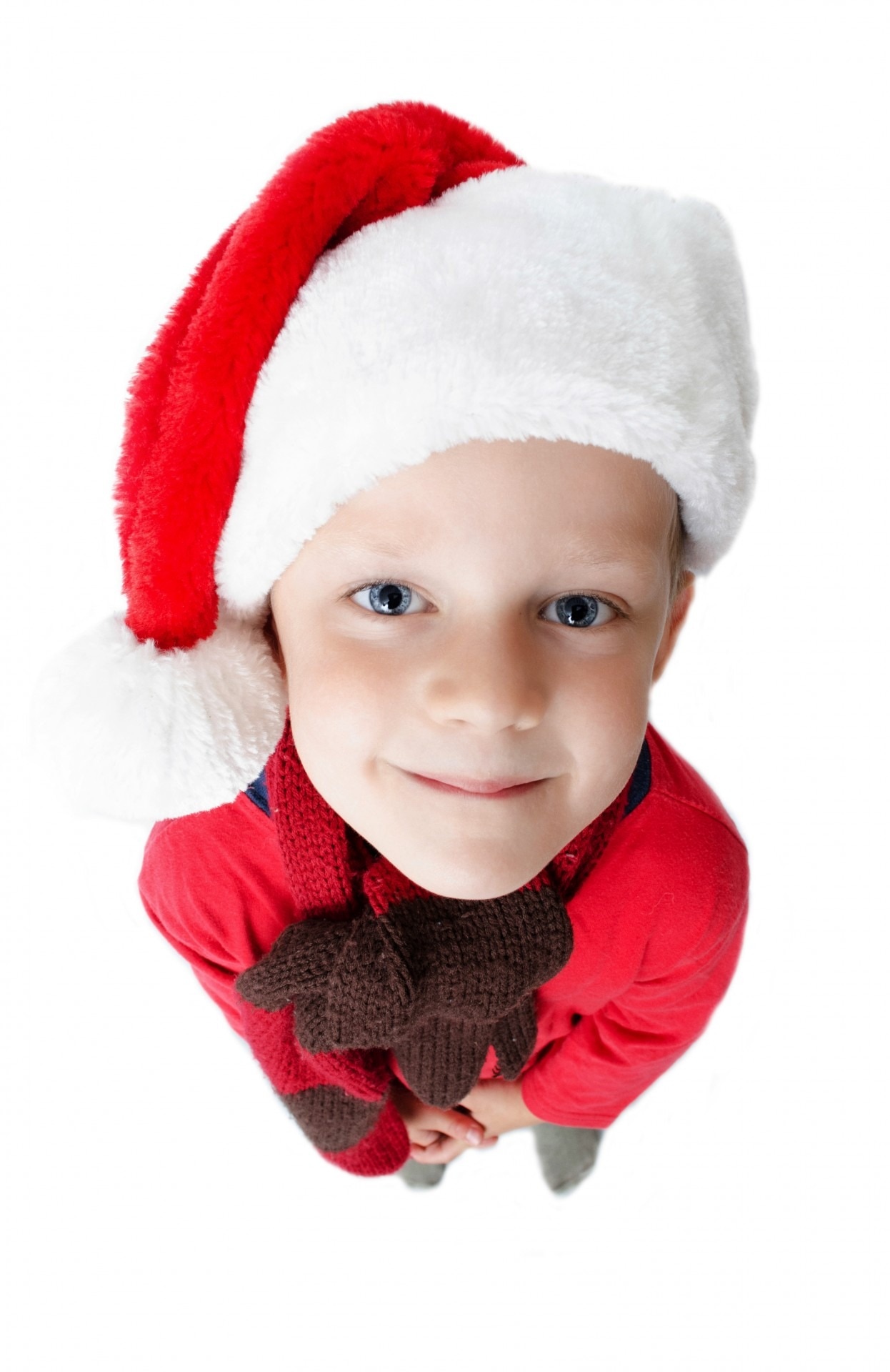 white and red santa clause hat
