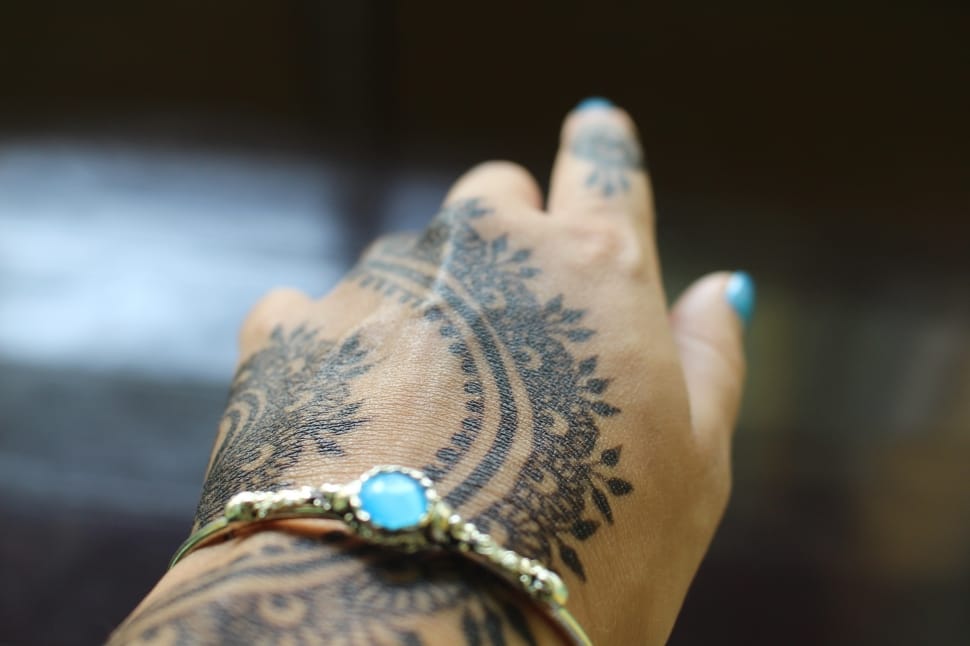 silver teal gemstone studded bangle bracelet preview