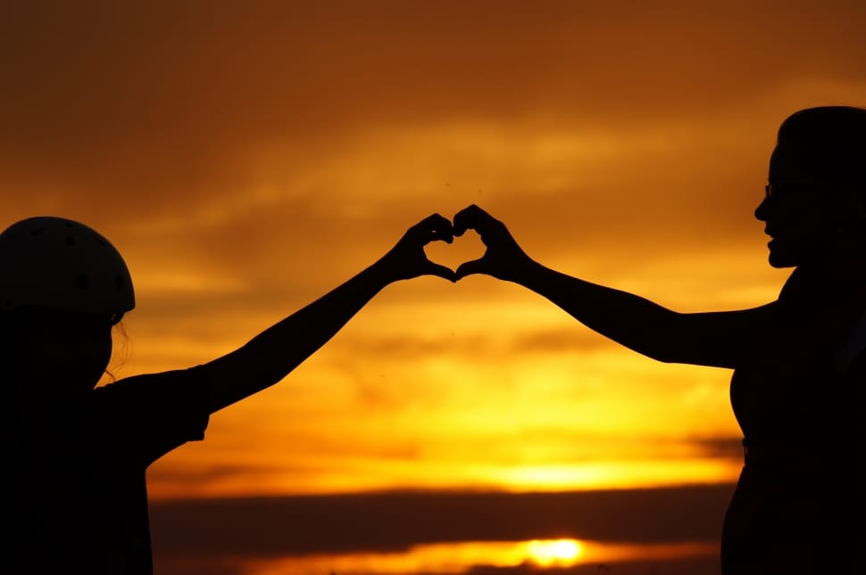 silhouette photo of 2 person preview