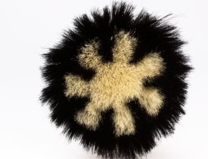 black and brown decorative round fur thumbnail