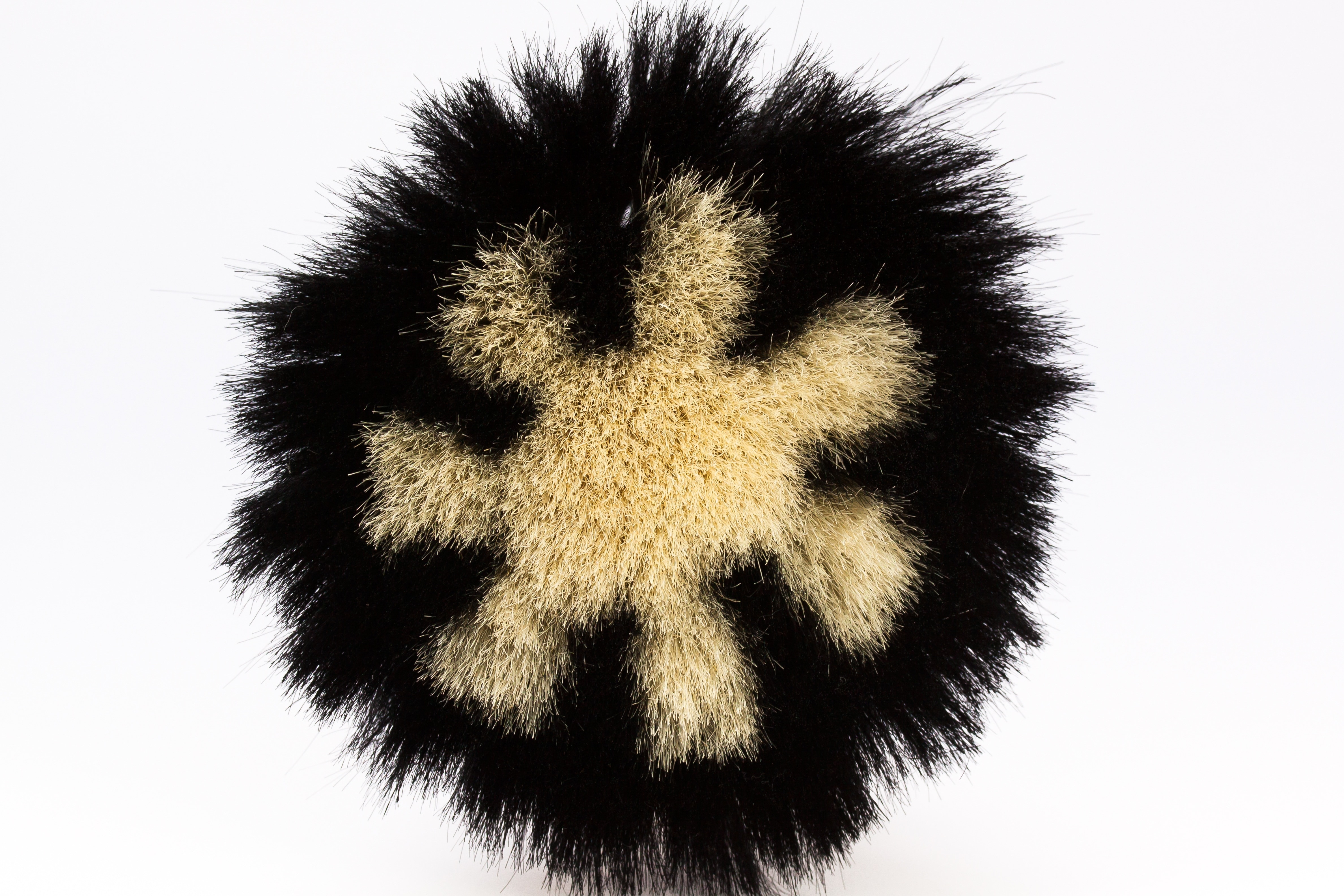 black and brown decorative round fur