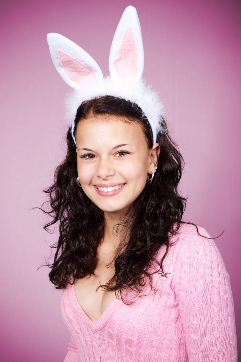 women's white bunny headband preview