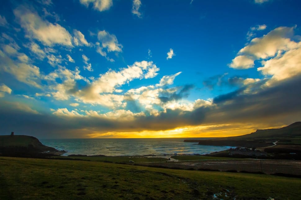 The Sky, Clouds, Sea, Dorset, Sunset, cloud - sky, sky preview