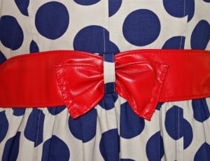white blue and red polka dot top thumbnail