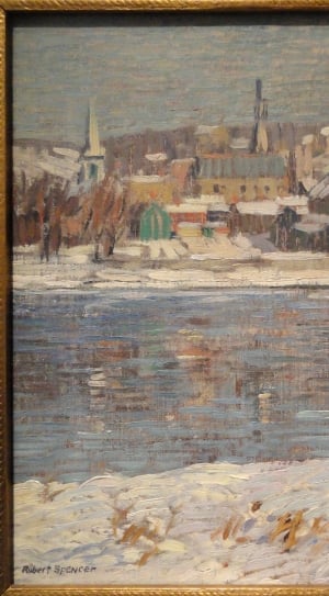 body of water near house painting thumbnail