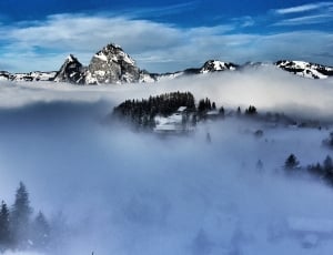 Snow, Winter, Mountains, Fog, Landscape, snow, mountain thumbnail