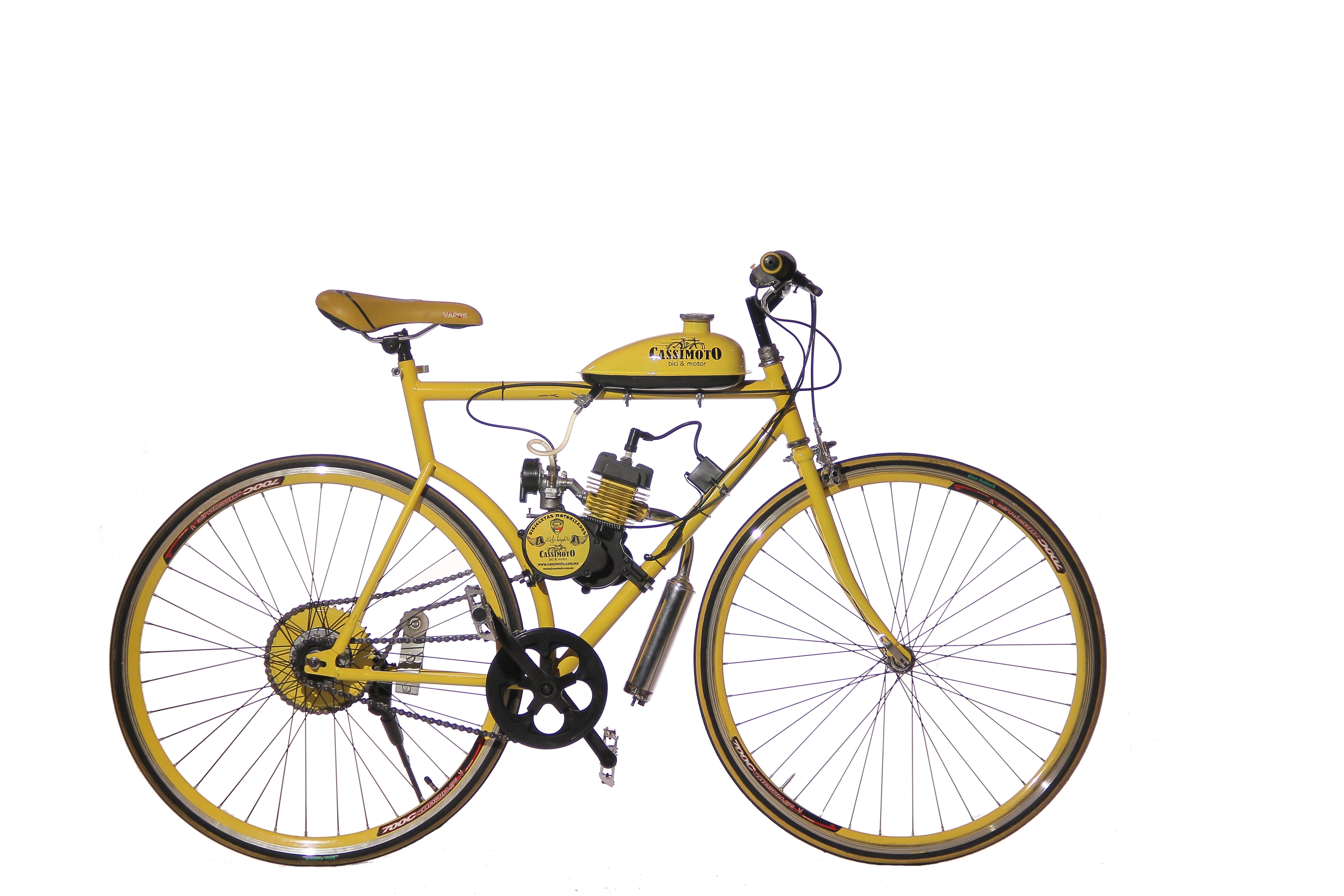 yellow motorized mountain bike
