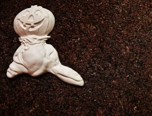 white ceramic jack o lantern figurine thumbnail