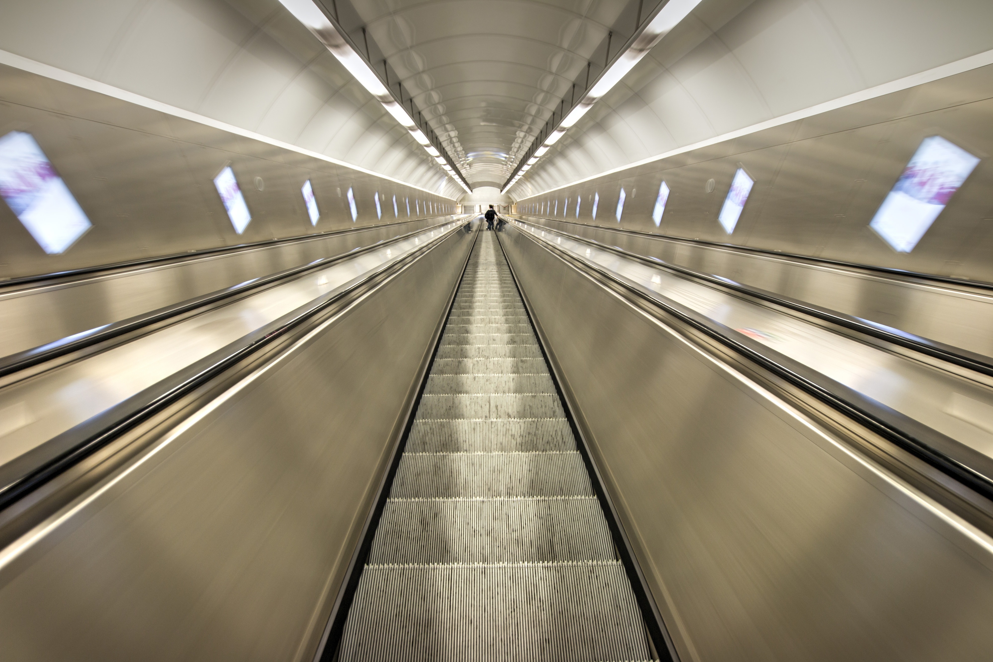 grey escalator