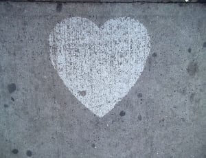 gray with white heart shape print wall thumbnail
