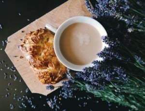 baked pastry with milk and flowers thumbnail