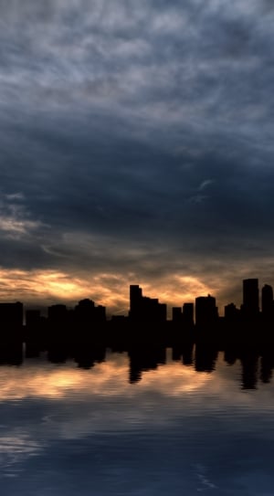 silhouette photography of high rise buildings thumbnail