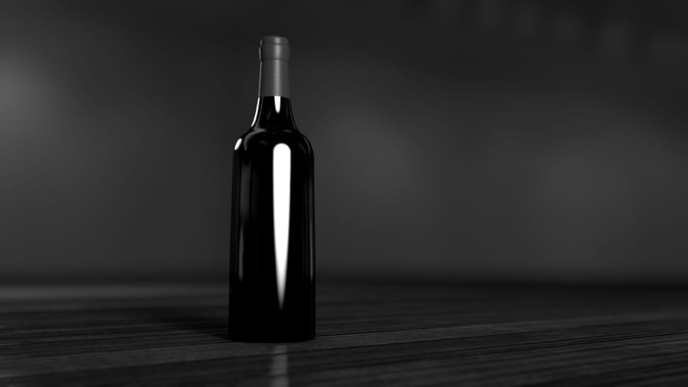 black glass bottle preview