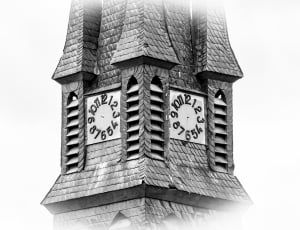 grey clock building sketch thumbnail