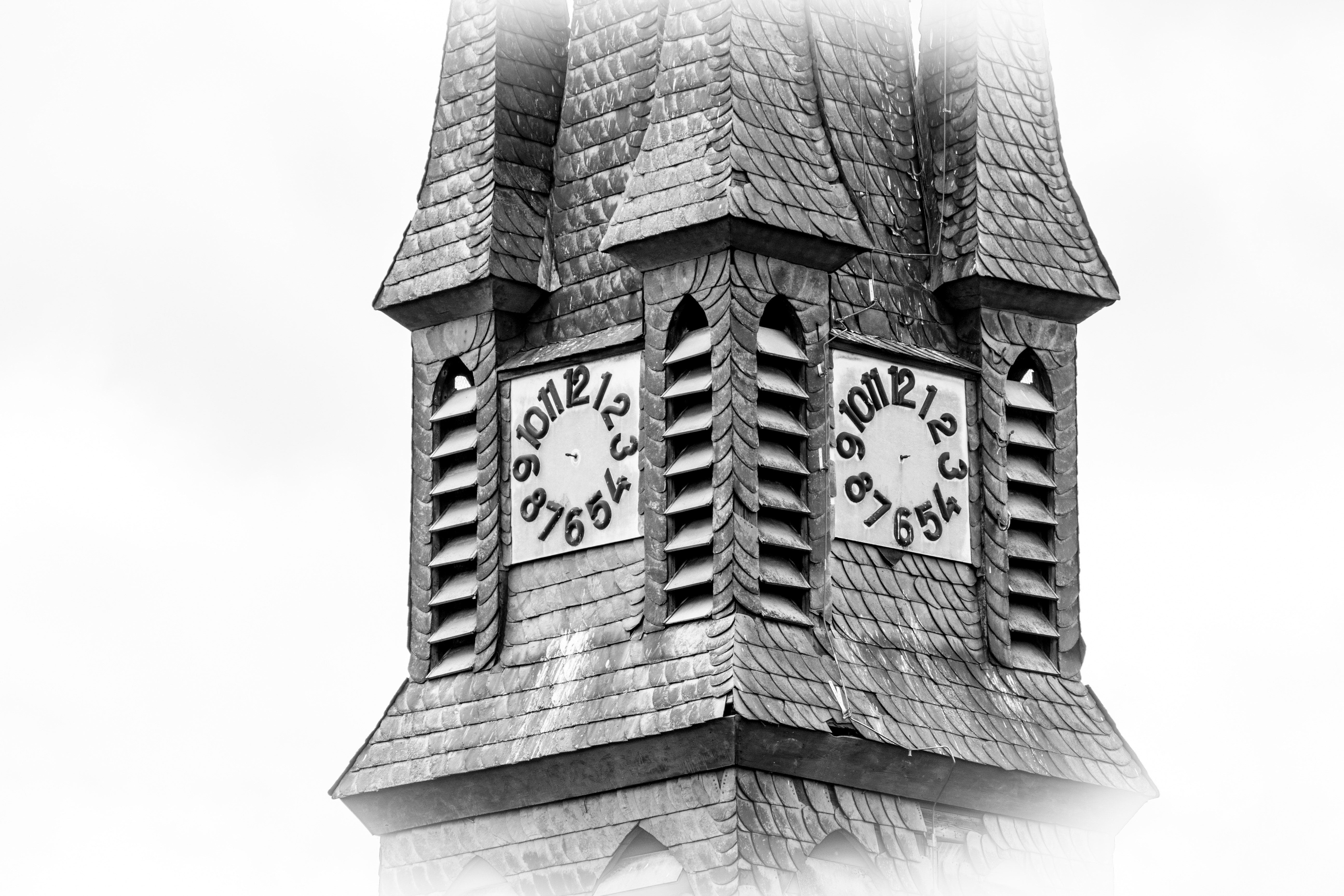 grey clock building sketch