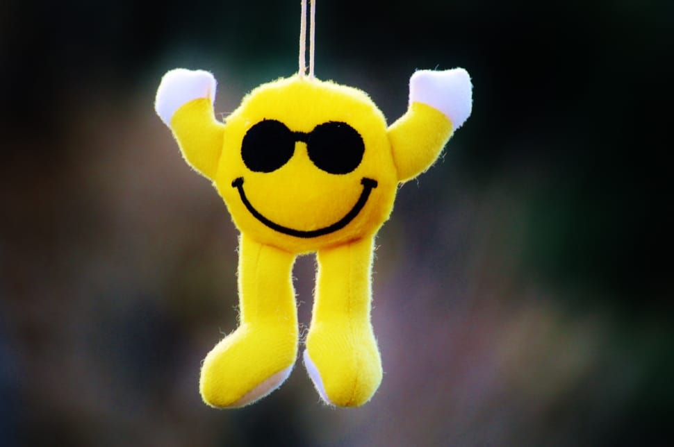 yellow smiley plush toy preview