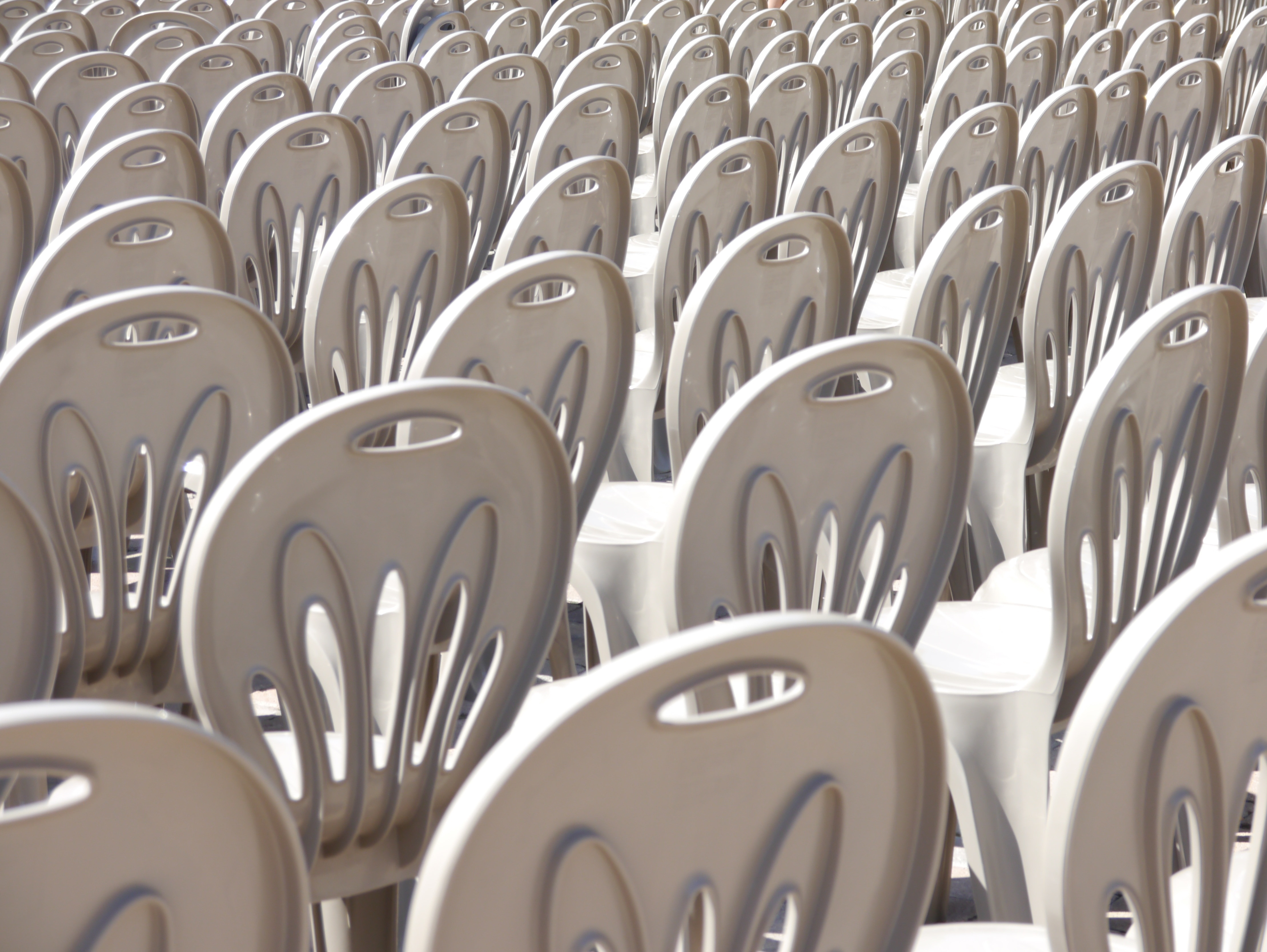 white monoblock chairs