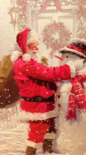 Santa, Christmas, Snowman, Winter, winter, cold temperature thumbnail