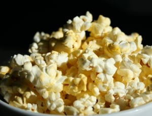 popcorn on white ceramic bowl thumbnail