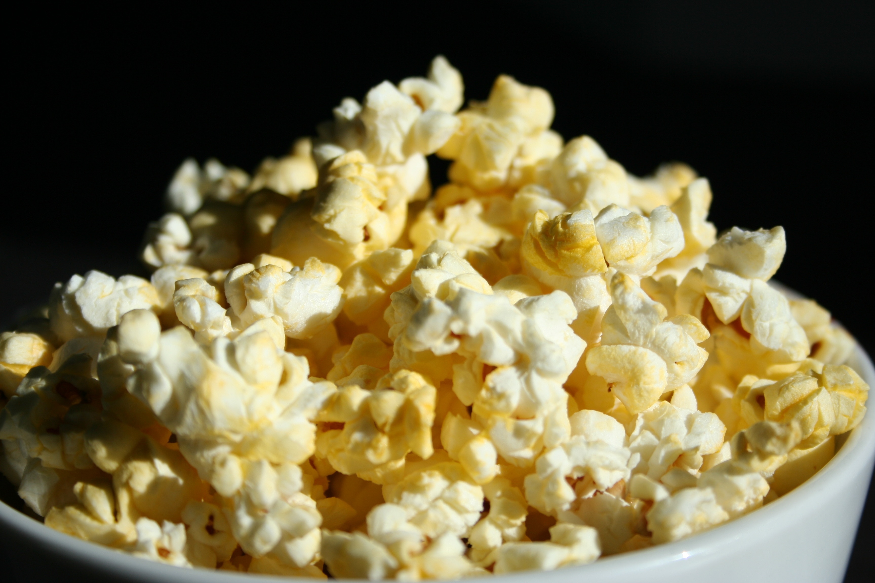 popcorn on white ceramic bowl