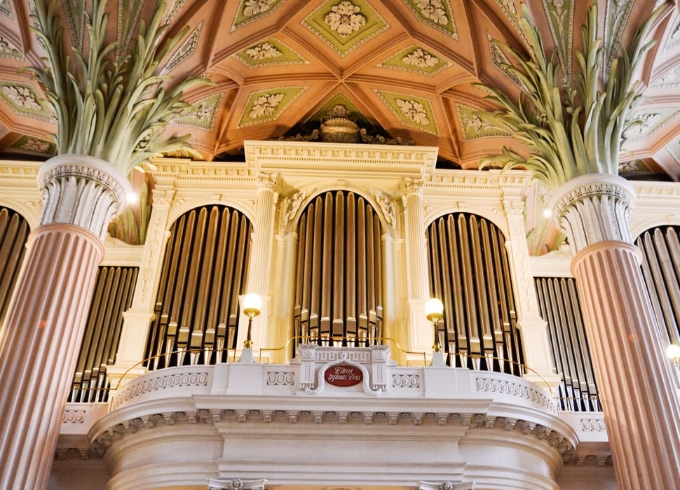 silver organ pipes in cathedral preview