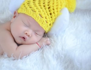 baby's yellow knit cap thumbnail