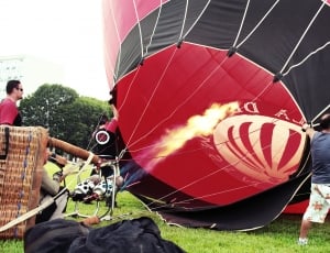 Flight, Sky, Hot Air Ballooning, Light, inflating, outdoors thumbnail