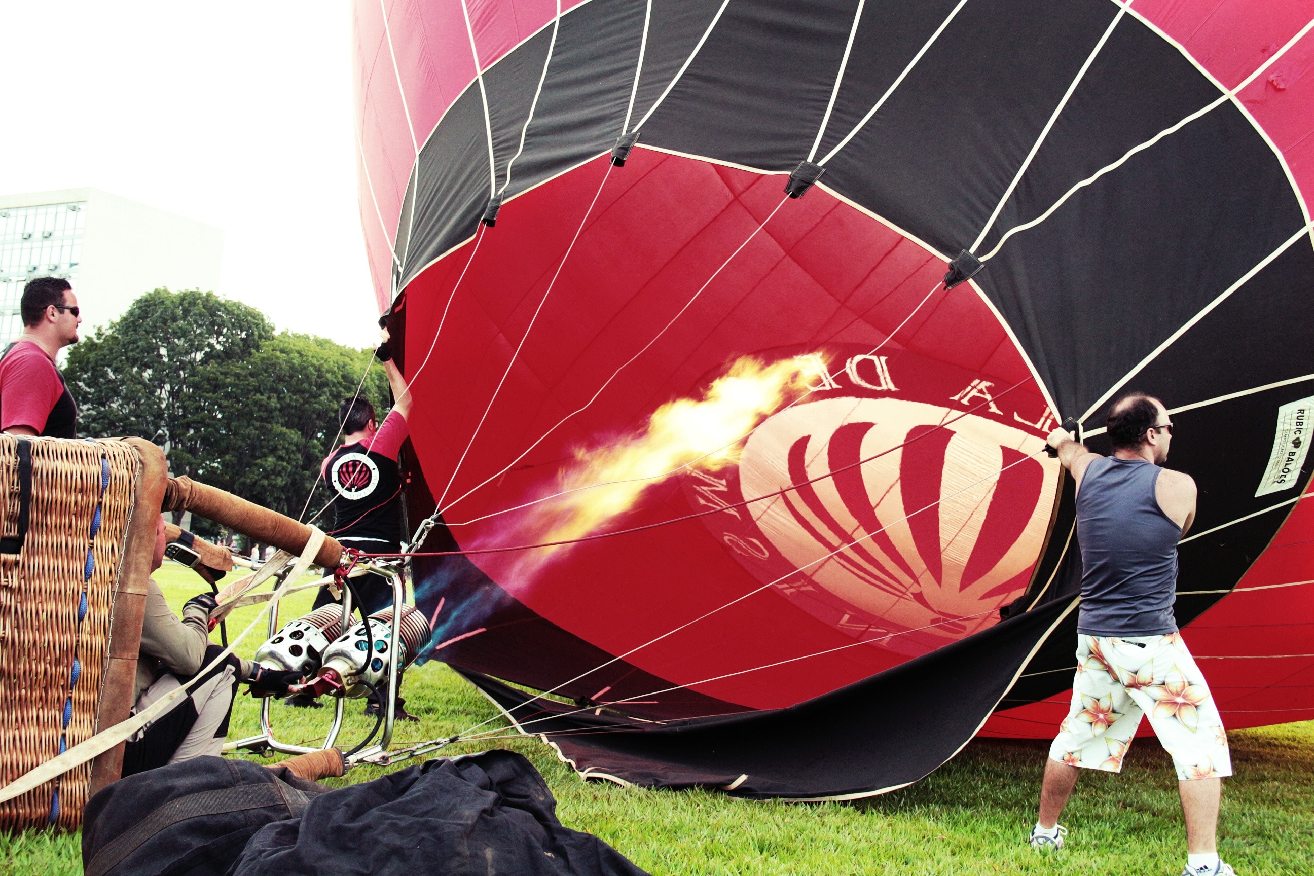Flight, Sky, Hot Air Ballooning, Light, inflating, outdoors