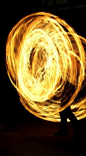 timelapse photo of fire dancer thumbnail