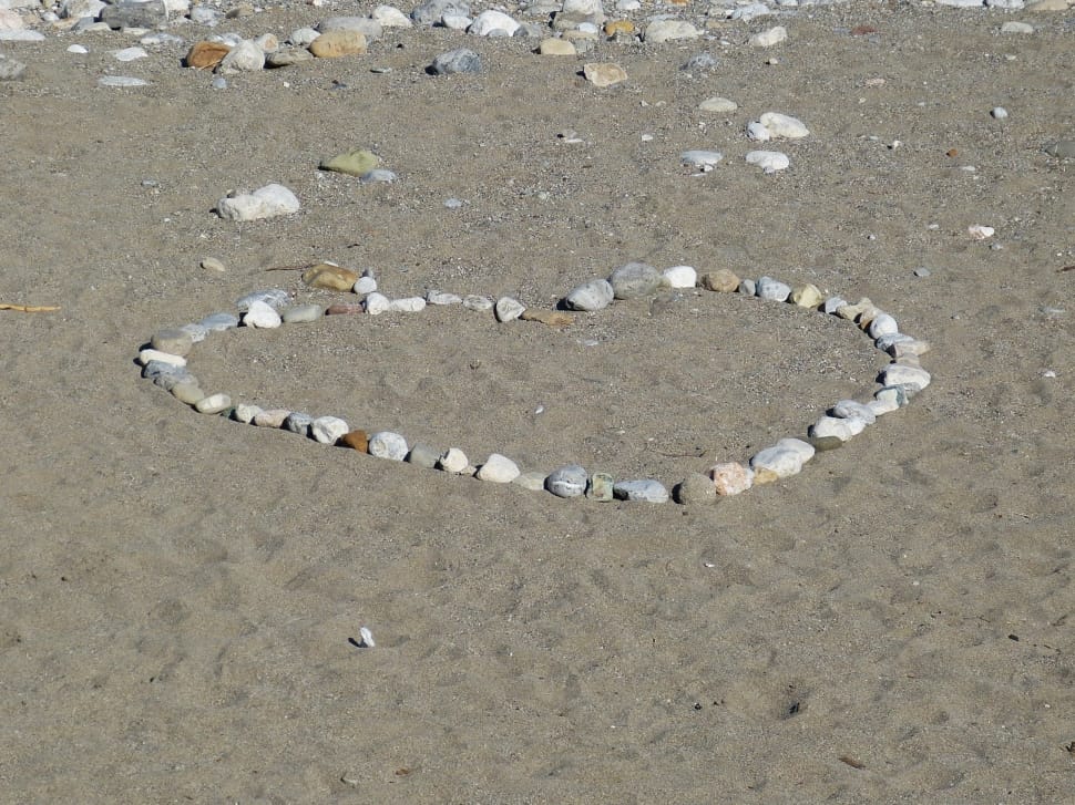 Stones, Heart, Love, Beach, Sand, beach, sand preview