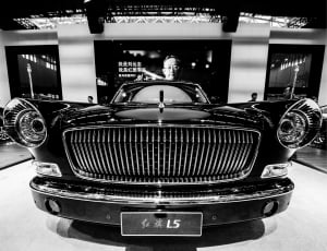 black and white, glossy, car, vehicle, old-fashioned, retro styled thumbnail