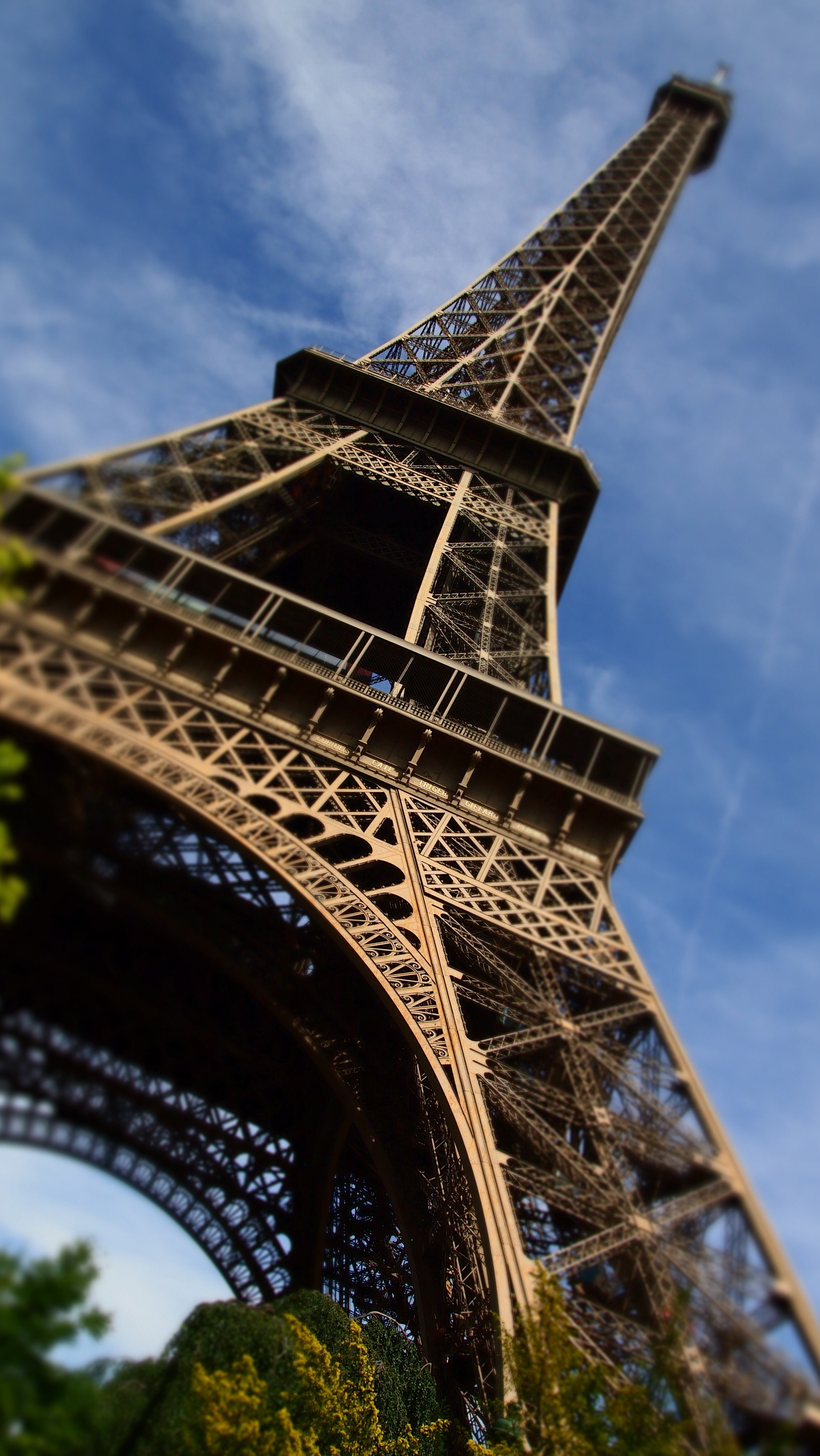 brass Eiffel tower bottom photography