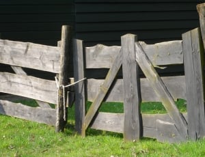 grey wooden fence gate thumbnail
