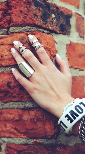 Hand, Bricks, Ring, Rings, Nails, human hand, human body part thumbnail