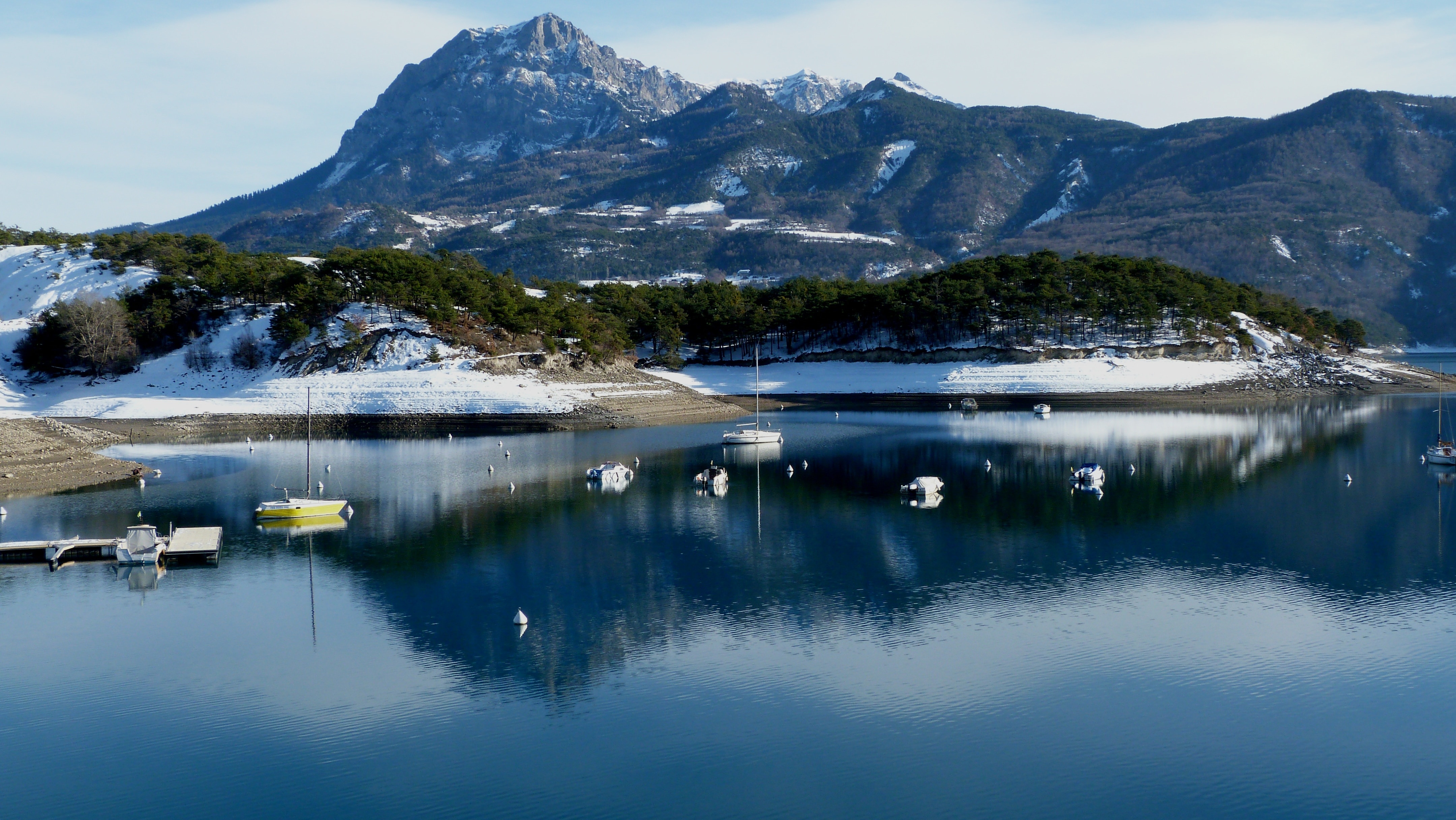 Nature, Winter, Lake, Landscapes, mountain, reflection