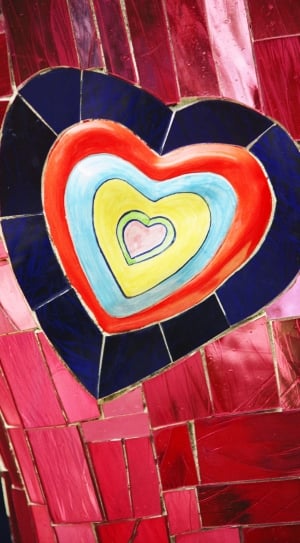 Artist, Art, Niki De Saint Phalle, heart shape, multi colored thumbnail