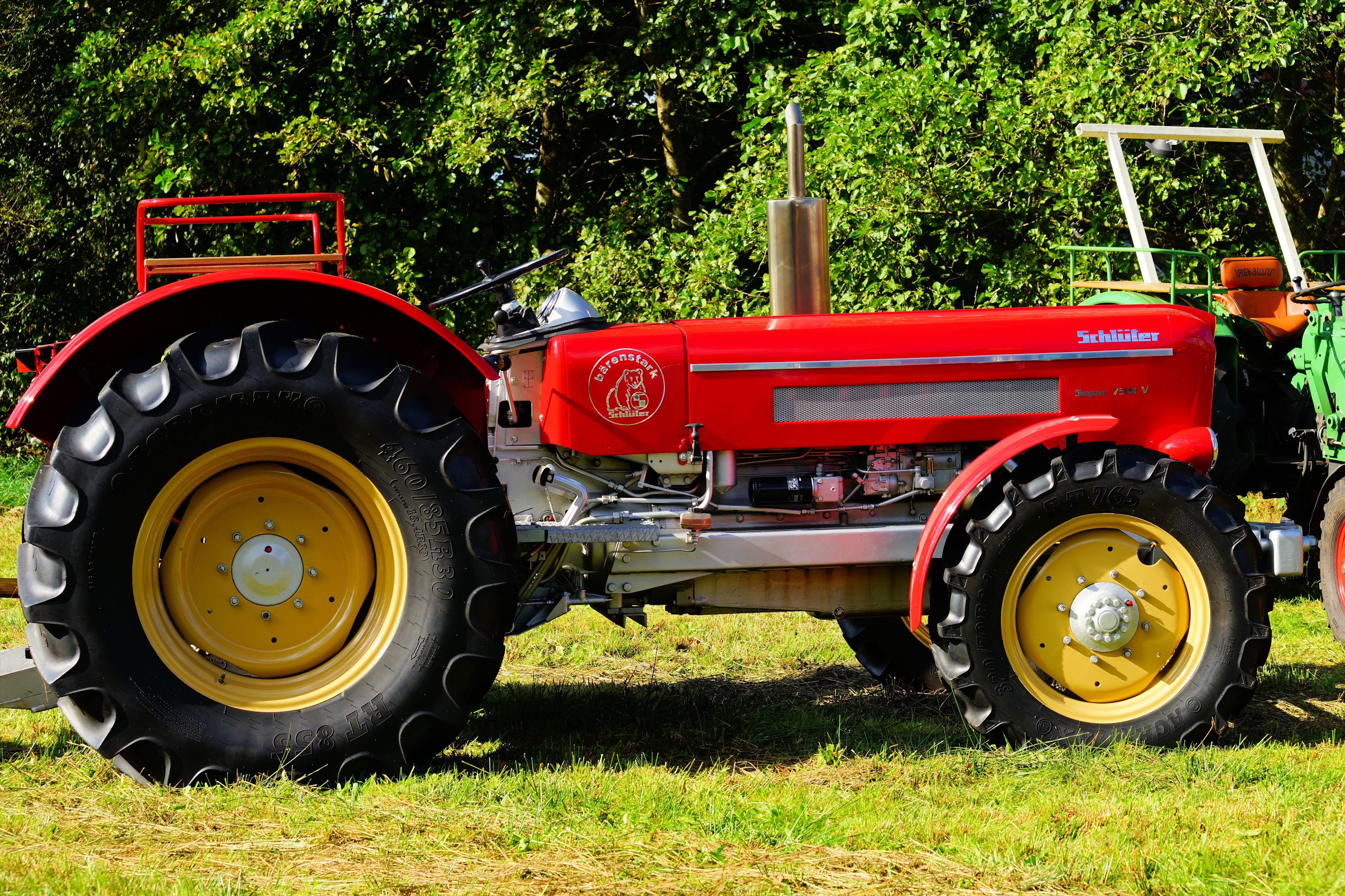 red grey tractor