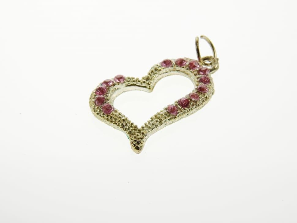 pink tourmaline embellish silver heart pendant preview