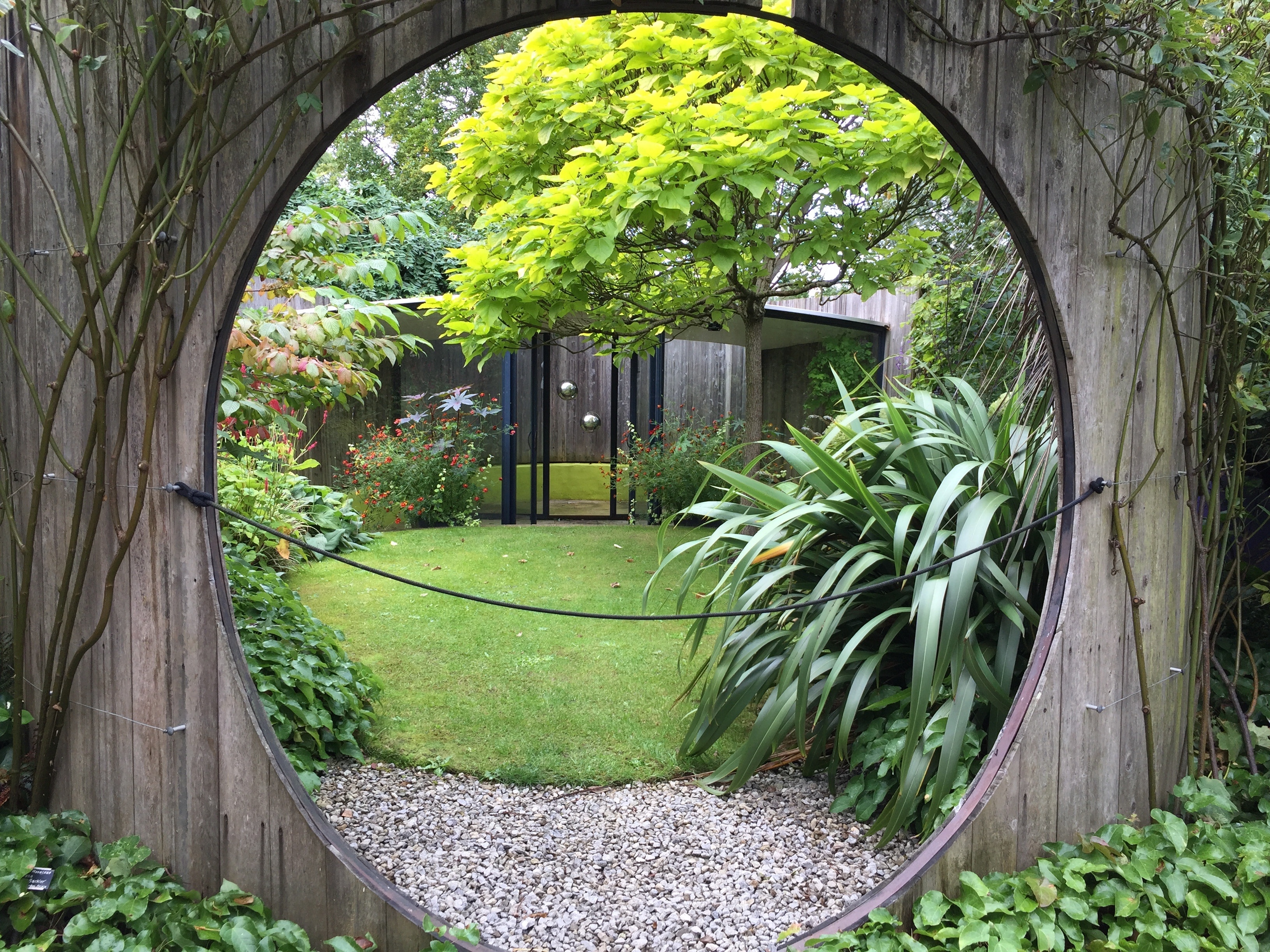 gray wooden arch