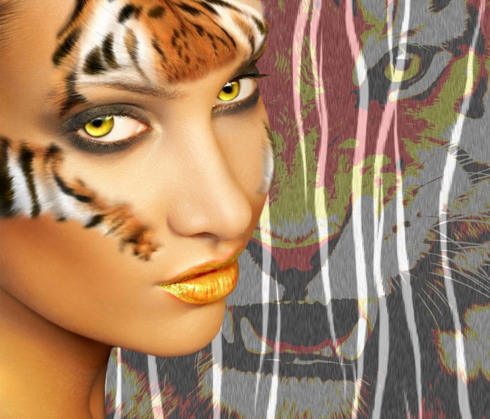 woman tiger make up preview