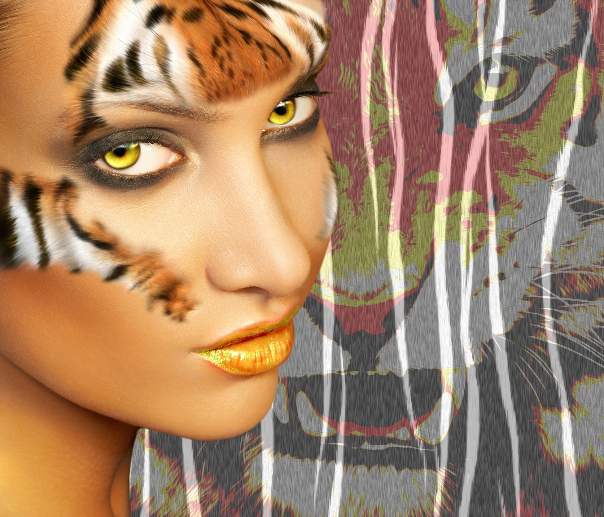 woman tiger make up