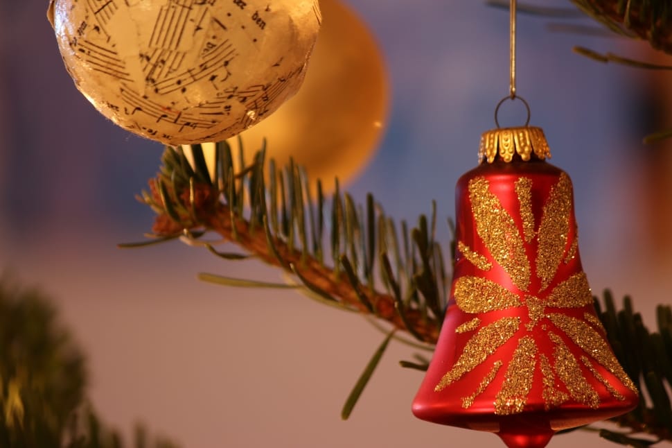 red gold christmas bell decor preview