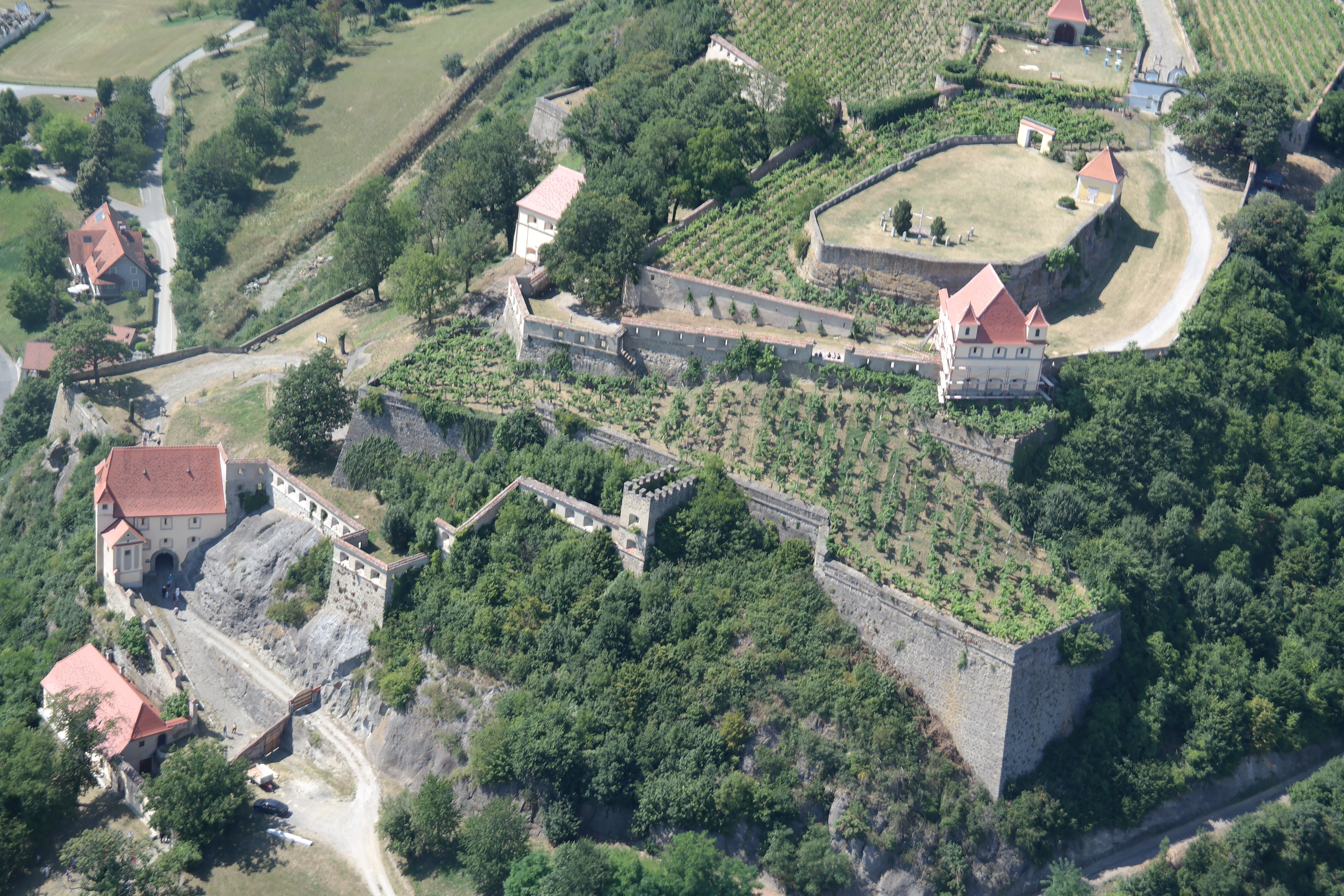 aerial view of village