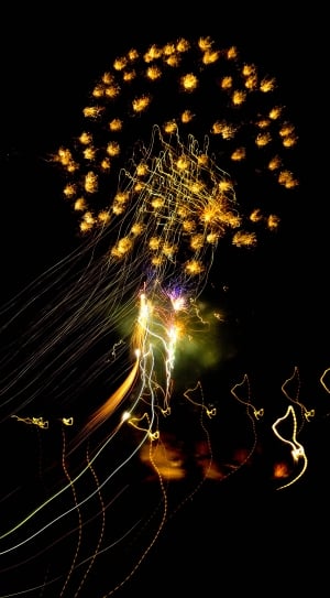 yellow, red, and orange fire works thumbnail
