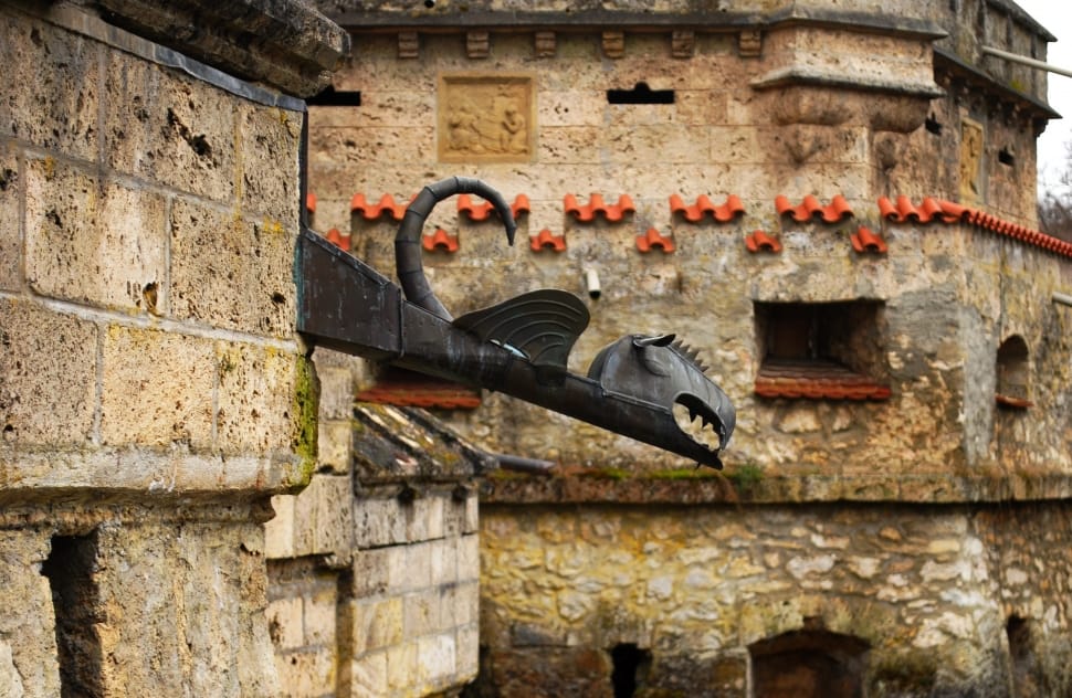 Dragon, Castle Lichtenstein, Castle, wall - building feature, architecture preview