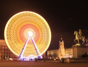 Lyon, Wheel, Ferris Wheel, night, illuminated thumbnail